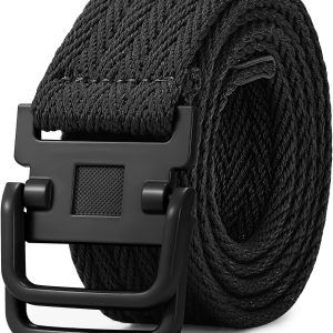 Canvas Belt for Women and Men, Belt Men with Double Ring Alloy Buckle for Jeans Pants