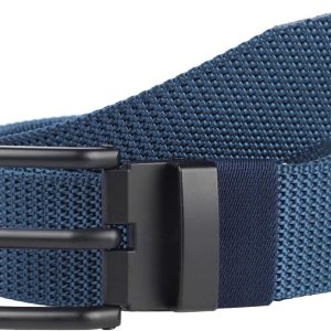 Cut to Fit Nylon Holes Belt with Alloy Square Buckle Casual Single Grommet Webbing Belt for Men Women