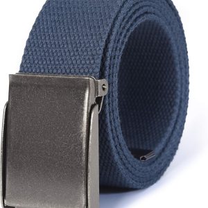 Canvas Web Belt | Cut to Fit Up to 52" | Flip-Top Matte Silver Nickel Buckle 12 Colors
