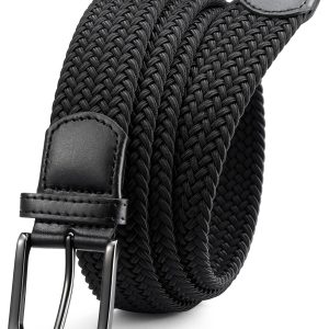 Mens Belt - Braided Stretch Golf Belt for Men 1 3/8"- Gift for Golf Pants Casual Shorts Jeans