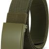 Canvas Web Belt with Stretch Flexibility, Elastic Belt Fit, Top Military Buckle - Adjustable, Cut to Fit