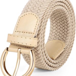 Women Men Braided Woven Elastic Stretch Belt Golf Canvas Casual Belt for Jeans Pants