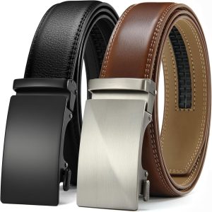 Leather  Belt Men 2 Pack - Customizable Fit, Effortless Style (35mm)