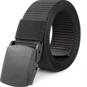 Work Belts for Men,Belts for Men,Adjustable Nylon Canvas Fabric Golf Belt,No Metal Buckle, Fast Pass Through the Airport Security,Suitable for Work and Travel